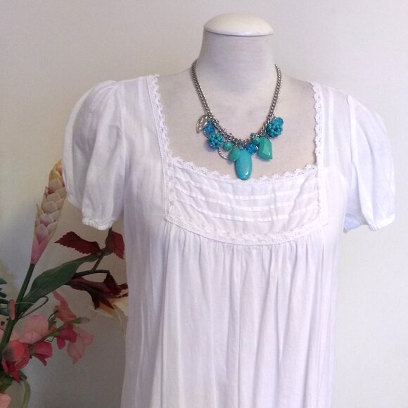 Vintage NEW Euro Collection Handmade Teal Blue Beads Silver Tone Necklace - Picture 7 of 8